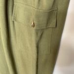Love Riche  Army GreenLinen  Pants PaperBag Waist Sz Large Photo 6