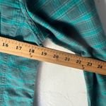 Stio Plaid Button Up Long Sleeve Shirt Teal Green Women's Medium Outdoor Flannel Photo 4