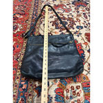 Margot New York Black Leather Shoulder Bag Zip Top Hobo Purse Photo 1
