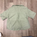 ZARA Size XS Green Linen  Top Photo 4