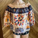 Farm Rio For Anthropologie Small Off The Shoulder Printed Poplin Top Blouse Photo 1