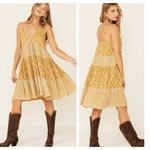 Talisman Australia Charmed Dress Mustard Yellow Tiered Boho Medium Photo 5