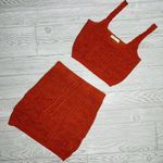 Arizona Jeans Arizona square sleeveless crop tank top & skirt crochet knit look small copper Photo 1