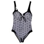 Black and White Cherry One Piece Swimsuit Size Medium Photo 1