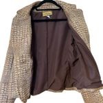 Painted Pony VTG Blazer Jacket Crocodile Tapestry Jacquard USA SZ XL Western Tan Photo 9