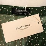 Bloomchic  Polka Dot V Neck Ruffle Trim Blouse Short Sleeve Green 26 Photo 4