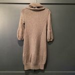 Vince Knit wool Sweater mini Dress 3/4 Sleeve cowlneck Soft cozy brown Sz S Photo 2