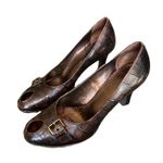 Franco Sarto Brown/Bronze Leather with snakeskin pattern pumps with peep toe 8M Photo 8