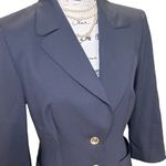 Escada Blazer Black Gold Buttons 2 Button Closure New Wool Jacket 38 Classic Size undefined Photo 2