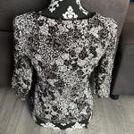INC INTERNATIONAL CONCEPTS Brown & White Embroidered 3/4 Sleeve Top Size Large Photo 4