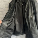 Italian Black Leather Zip Up Jacket Made by CURGÈ size Woman LG or EU 46 NWT W6 Photo 8