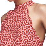 Anthropologie by Scallop Halter Short Romper High Neck in Pink Floral Sz 8 US Photo 2