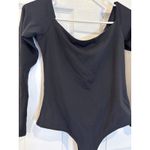 BRAND NEW‎ Black Bodysuit Long Sleeve Square Neck Modern Minimalist Style Medium Photo 1