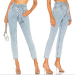 GRLFRND Daphne Ultra High Rise Skinny Jeans Borderlands Light Blue Wash Size 25 Photo 1