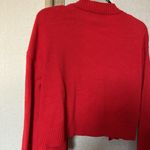 Forever 21  Red Cardigan Sweater Vibrant Knit. Small Photo 5