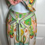 Rose + Olive Colorful Boho Paisley Geometric Maxi Skirt Set Pockets Green S NWOT Photo 3