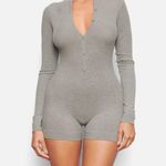 SKIMS Grey Henley Onesie Photo 0