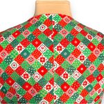 Vintage Patchwork Christmas Vest Red Green Holiday Party Festive Topper Cottage Size M Photo 7