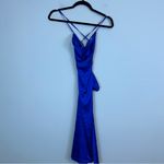 We Wore What  Danielle Bernstein | Cobalt Blue Royal Blue Silky Midi Dress XS Photo 2
