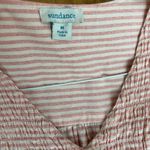 Sundance  Julia Red Smocked Top Elastic Cuffs V-Neck Size Medium Shirt Babydoll Photo 2