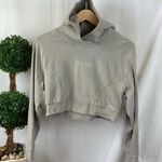 Alphalete  Tan Cropped Long Sleeve Hoody Sweatshirt Top S Photo 0