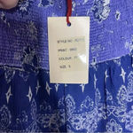 Raga  Anthropologie Willa Off Shoulder Smocked Blue Dress Size Small NWT Photo 3