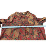 Islander Women’s Plus 3X Suede Feel Paisley Button Up Shirt Warm Brown Red Fall Photo 7