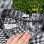 Urban Outfitters S Gingham Slim St Leg Pant Elastic Waist High Rise Black Check Photo 2