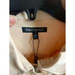 For Cynthia  Women's Size Large Zip Up Jacket Beige Short Ruffle Trench Coat NWT Photo 3