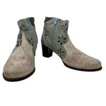 Desigual Ankle Boots Cutwork Tiger Print Heeled Blue Cream Pink Size 41 US 10 Photo 3