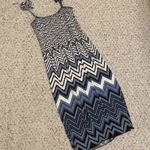 Teen Chevron Striped Blue And White Dress Size Small Swim Cover Up Photo 0