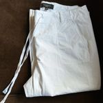 Talbots White Stretch Straight Leg Ankle Cropped Pants High Rise Size 14P Photo 9