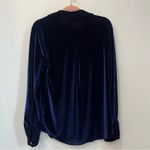 LPA  Top 16 Velvet Oversized Button Down XS blue velvet Photo 5