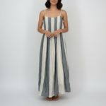 Madewell  Pleated Midi Dress Linen Blend Overcast Size 0 Photo 13