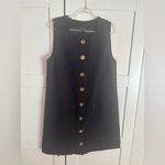 J.Crew  Shift Dress Button Front Size Small Black Drapey Crepe Minimalist Photo 1