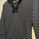 Jones New York Black and White Striped Cardigan Collared V-Neck Long Sleeve SZ S Photo 4