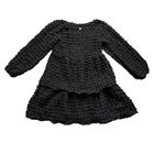 Simply Southern  Black Textured Long Sleeve Tiered Mini Dress Size Small NWT Photo 3