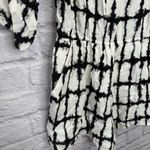 Bar III Romper Swim Cover Up White Black Plaid Size L Shorts Long Sleeve New Photo 2