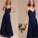 Jenny Yoo NWT  Inesse Chiffon V Neck Maxi Dress in‎ Navy Blue Size 2 Photo 1
