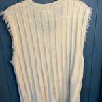 New BiBi Boutique Cream Textured Sleeveless Sweater Vest | Size XL White Photo 6
