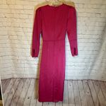 WAYF Cranberry colored satin long sleeve tie front dress, XS Photo 4