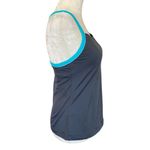 L.L.Bean women's size 6 Reg dark gray aqua blue racerback tankini swimsuit top Photo 2