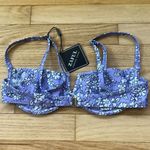 Zaful Purple Floral Bikini Top - Underwire Swimwear Woman’s Size 4 NWT Photo 3