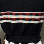 Vintage 70s Southwestern Aztec Knit Sweater Deadstock NWT Medium Black Photo 5