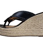 Jack Rogers Rowan Platform Espadrille Leather Wedge Sandal in Black NEW Photo 4