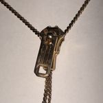 Chic Gold Tone Adjustable Zipper Necklace with Faux Pearl Charms Photo 5