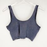 Free People  Movement Washed Cropped Tank Top S Blue Photo 1