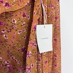 Tularosa NEW Revolve Orion Ruffle V-Neck Long Sleeve Blouse Lafayette Floral Mustard Gold Photo 4