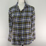J.Crew Boy Shirt Misty Forest Plaid Shrunken Fit Cotton Button Down Size 0 Photo 1