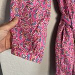 J.Crew NEW Pink Yellow Embroidered Romper Floral Belted Pockets Resortwear Photo 3